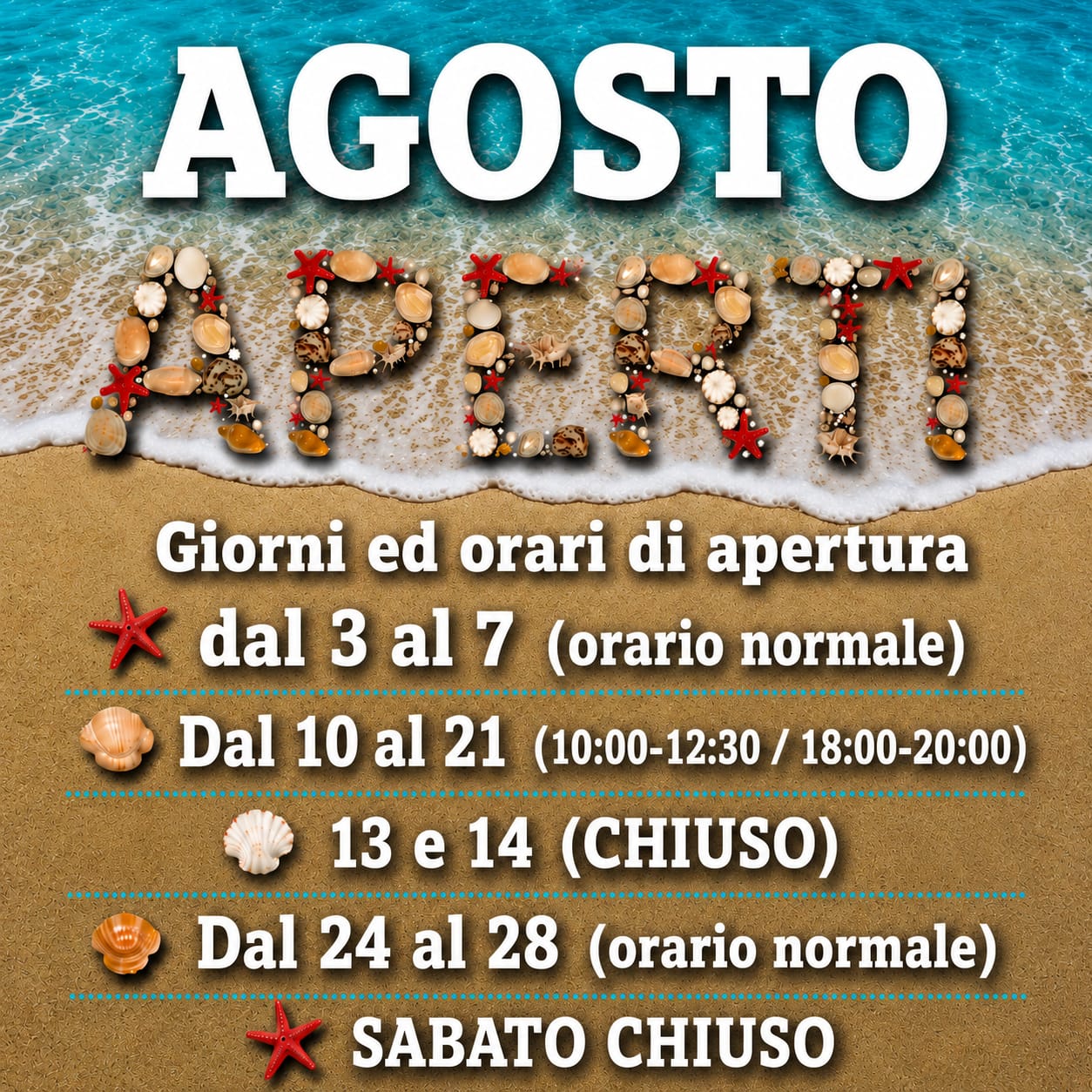 AD AGOSTO SIAMO APERTI